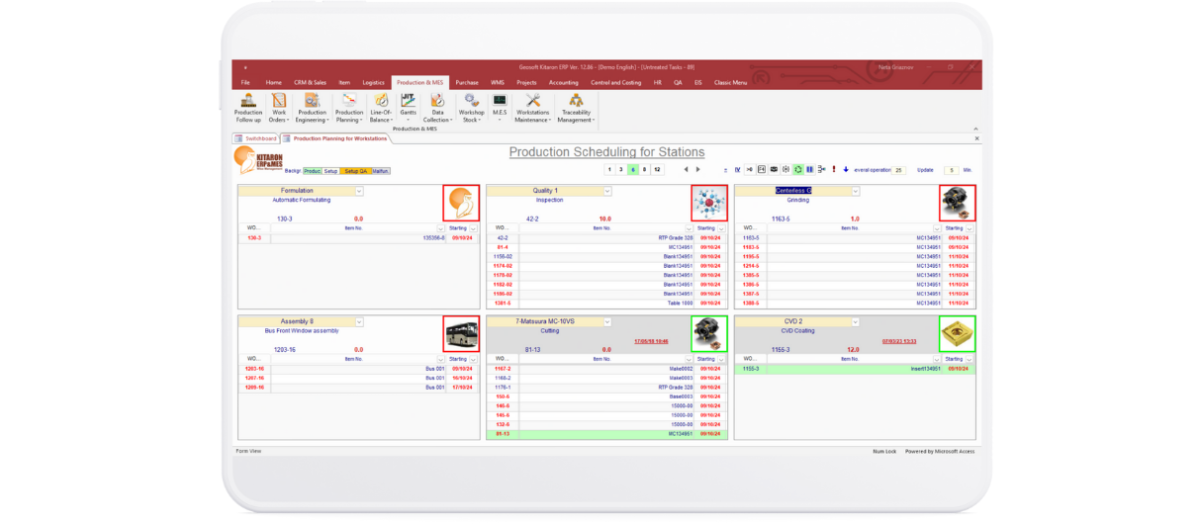 Production Planning in KITARON ERP&MES