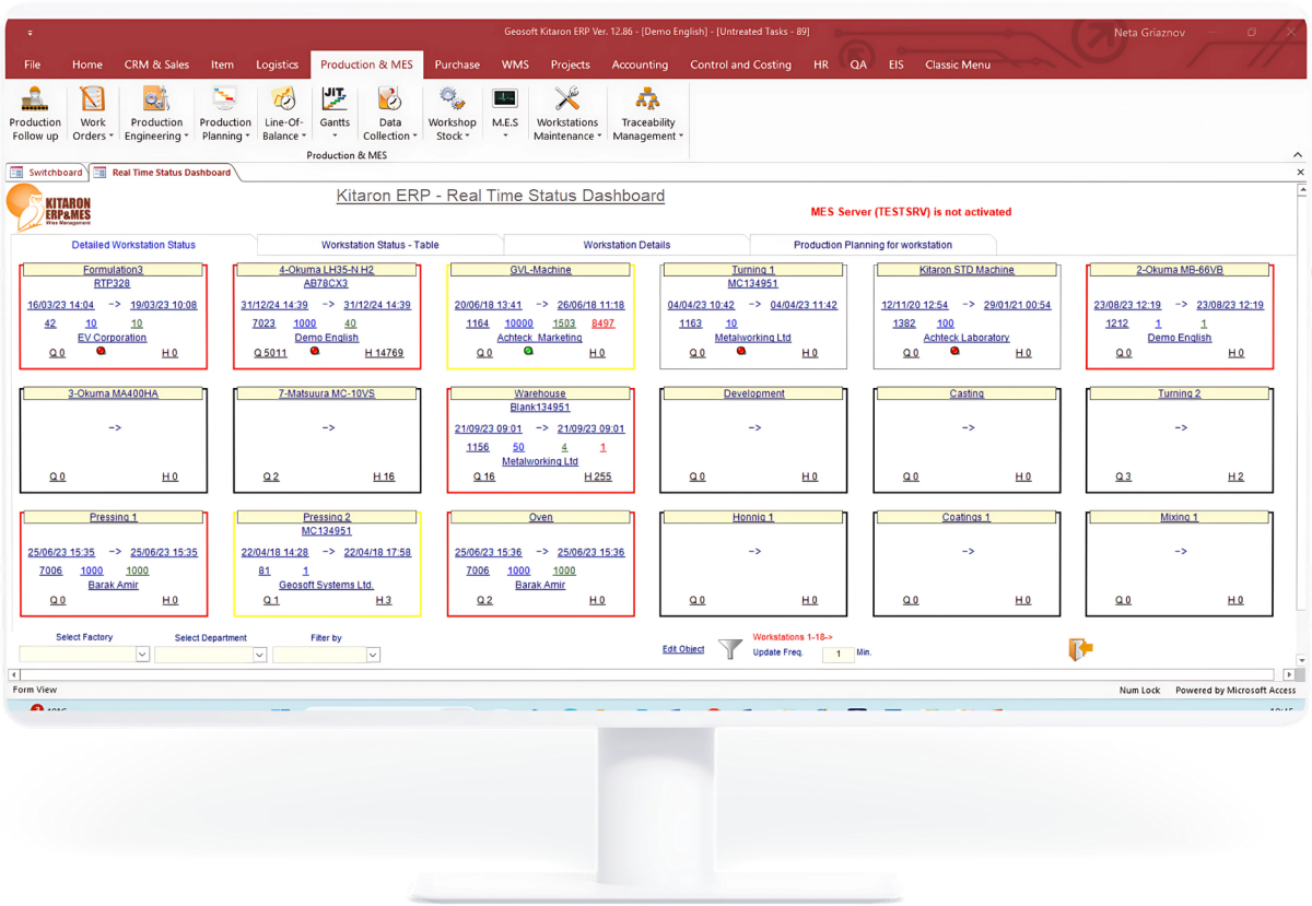 KITARON ERP&MES Real Time Machine Monitoring