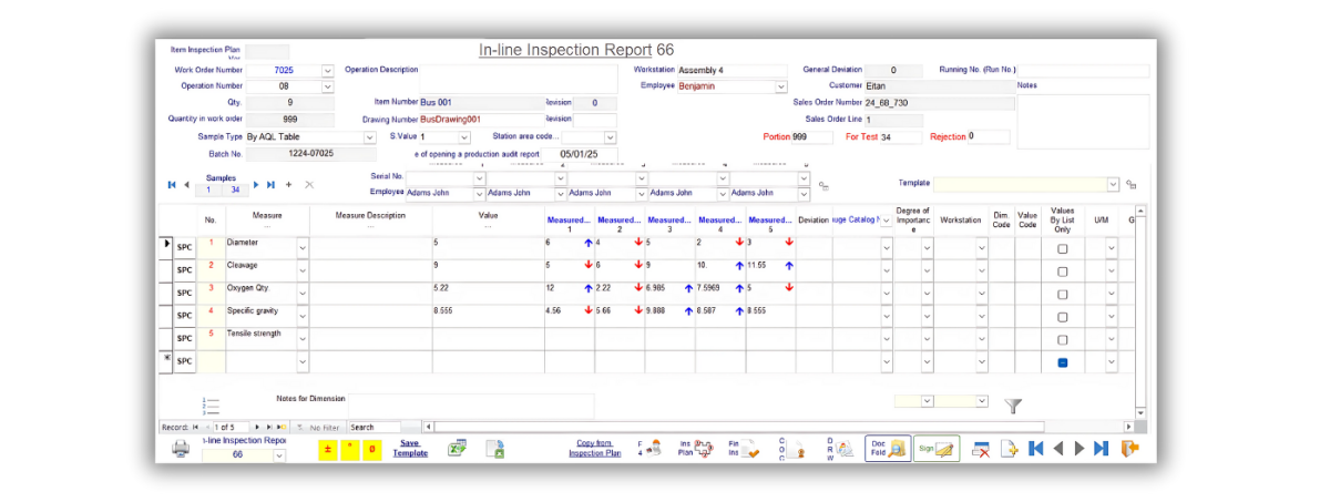 KITARON ERP&MES In-Line Inspection Report 