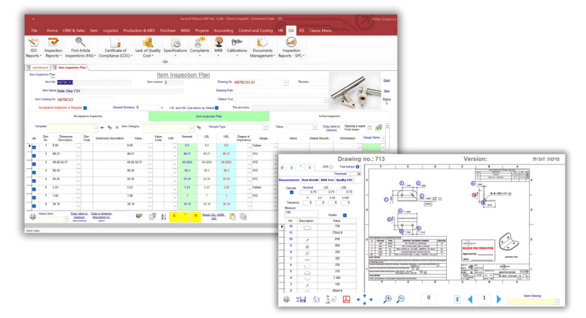 KITARON ERP&MES Item Inspection Report