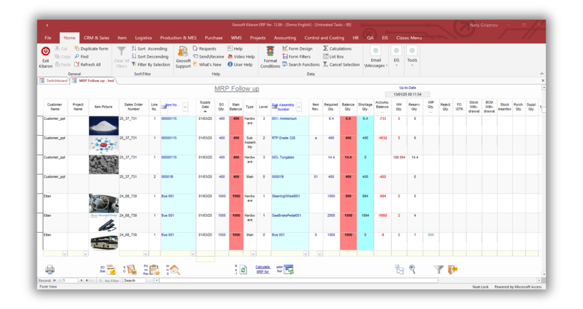 KITARON ERP&MES MRP Follow Up