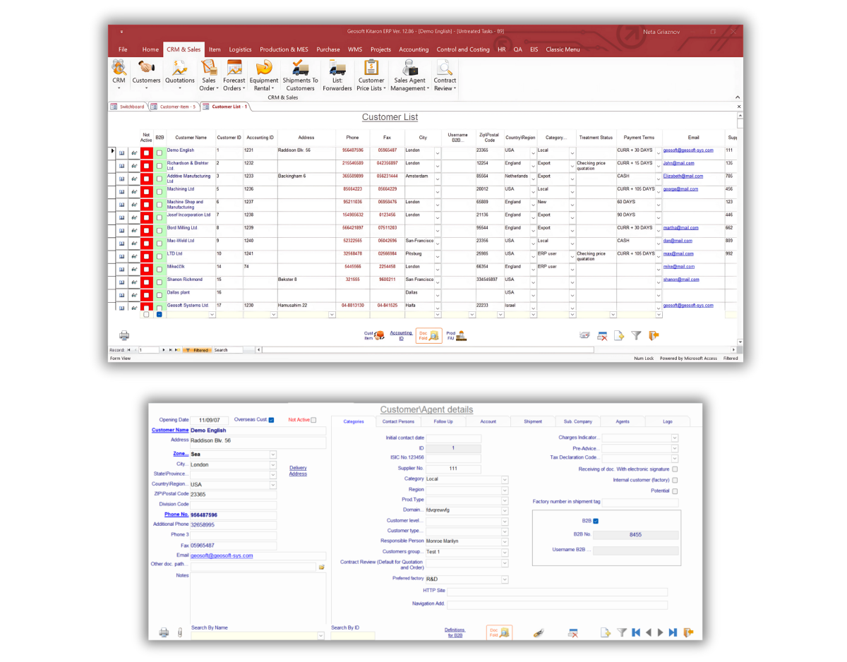 Customers List and Customer Details